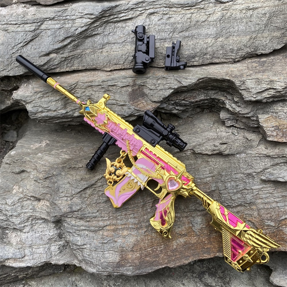 Pink Girl HK416 Miniature Metal Rifle 20CM/7.9"