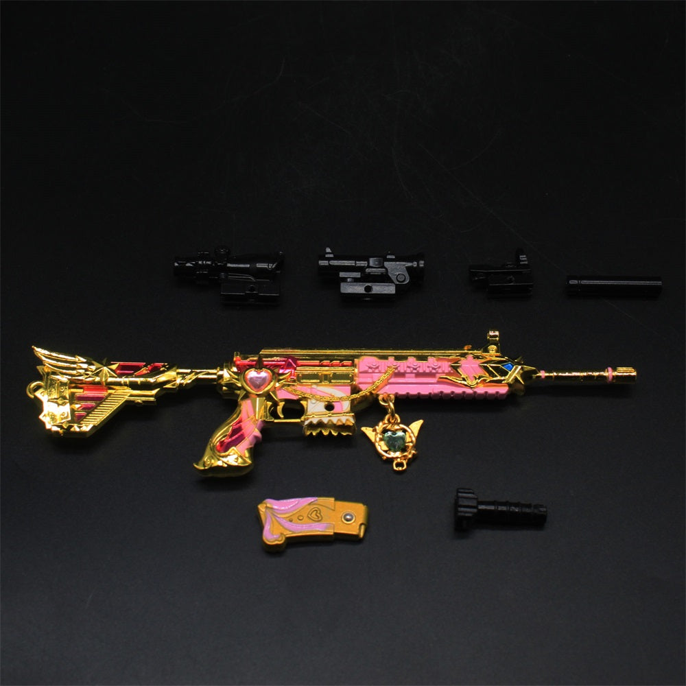 Pink Girl HK416 Miniature Metal Rifle 20CM/7.9"