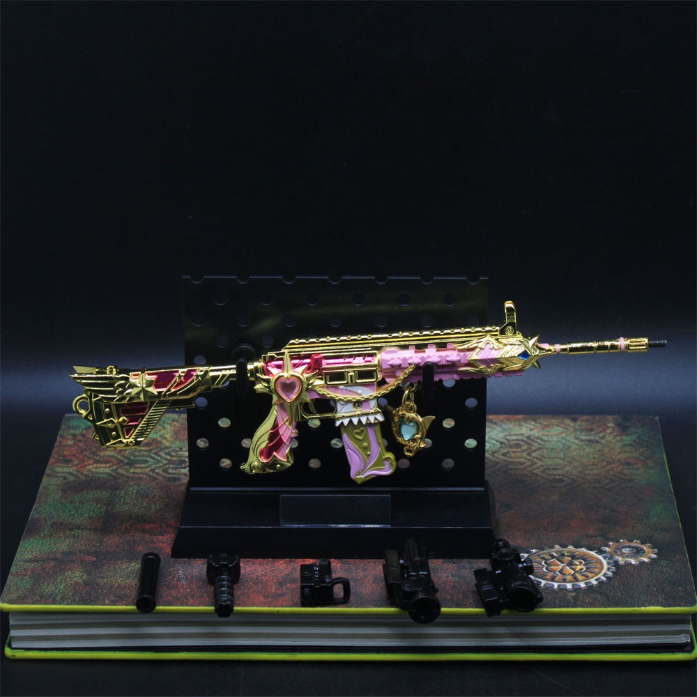Pink Girl HK416 Miniature Metal Rifle 20CM/7.9"