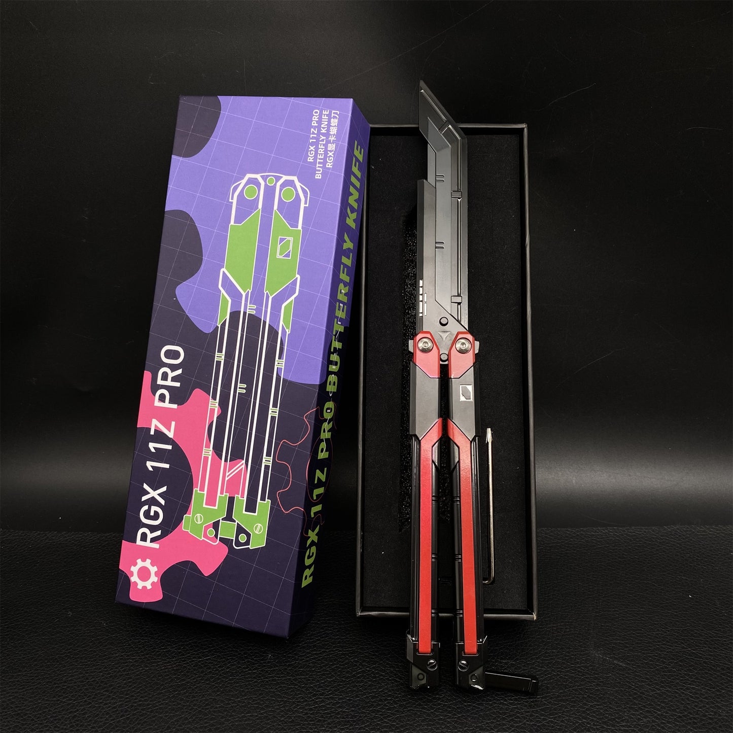RGX Knife Metal Blunt Blade RGX Butterfly Knife Trainer Game Knife Replica