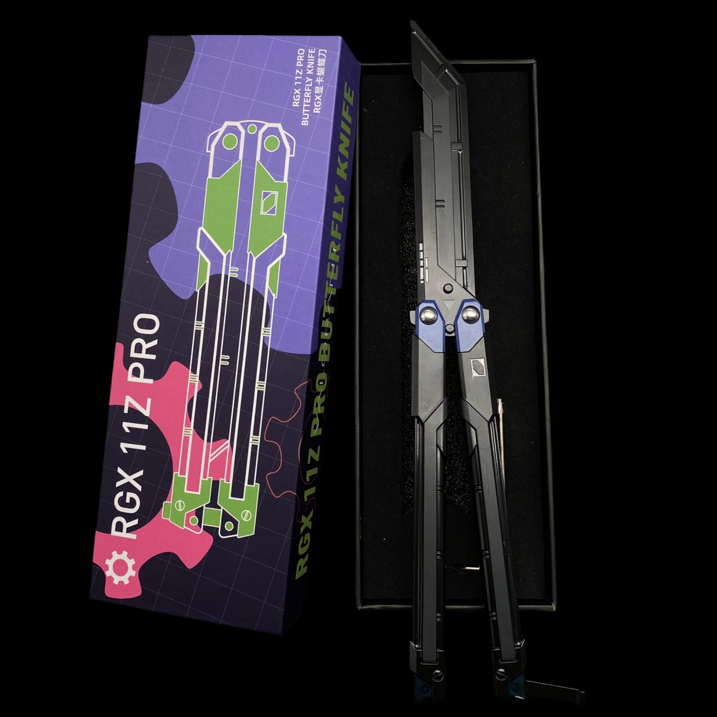 RGX Knife Metal Blunt Blade RGX Butterfly Knife Trainer Game Knife Replica