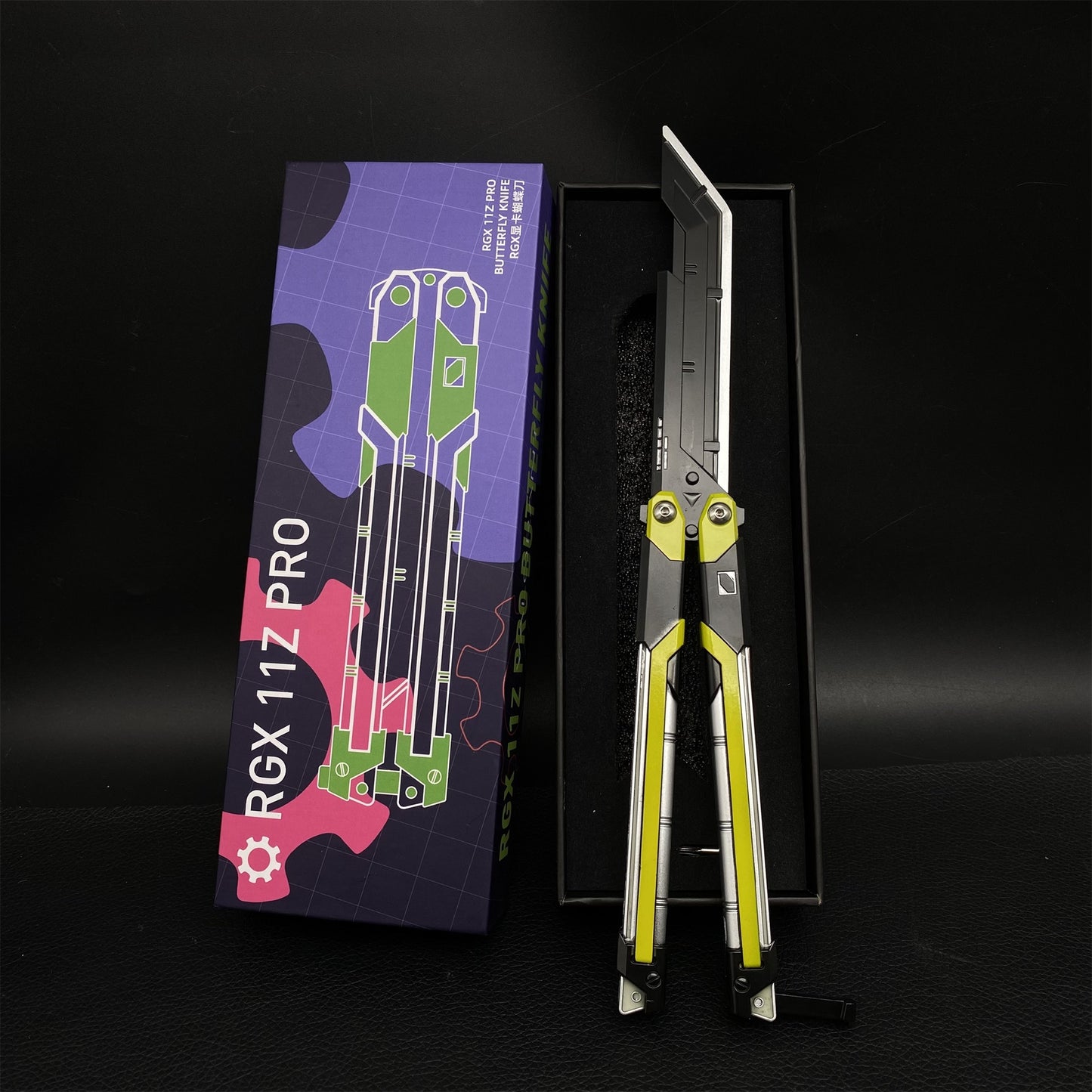 RGX Knife Metal Blunt Blade RGX Butterfly Knife Trainer Game Knife Replica