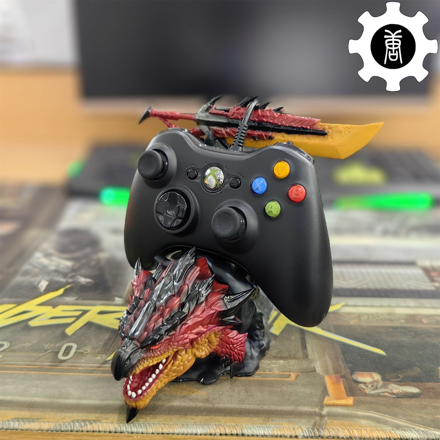 3D Printed Rathalos Head Halberion Blade Gamepad Controller Stand