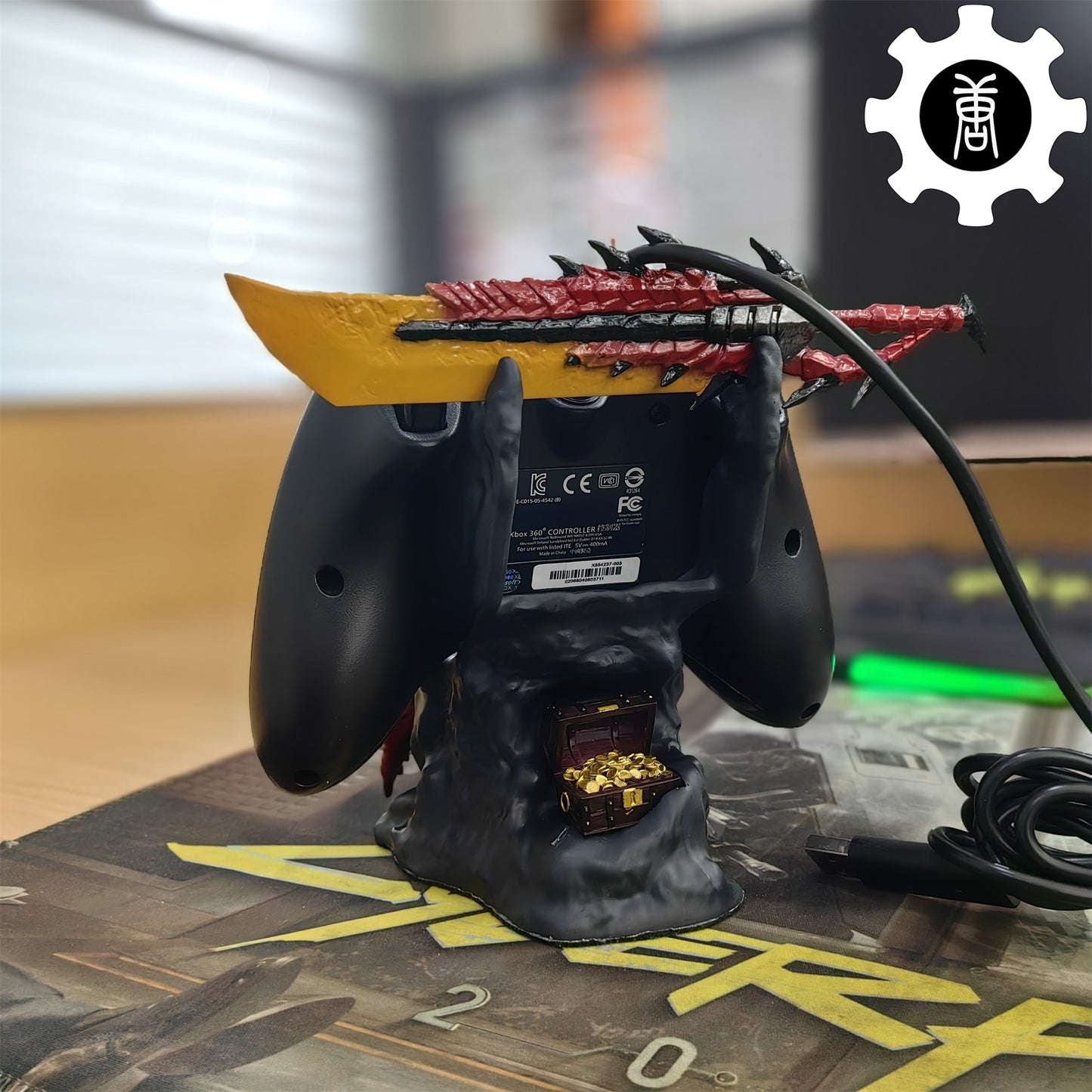3D Printed Rathalos Head Halberion Blade Gamepad Controller Stand