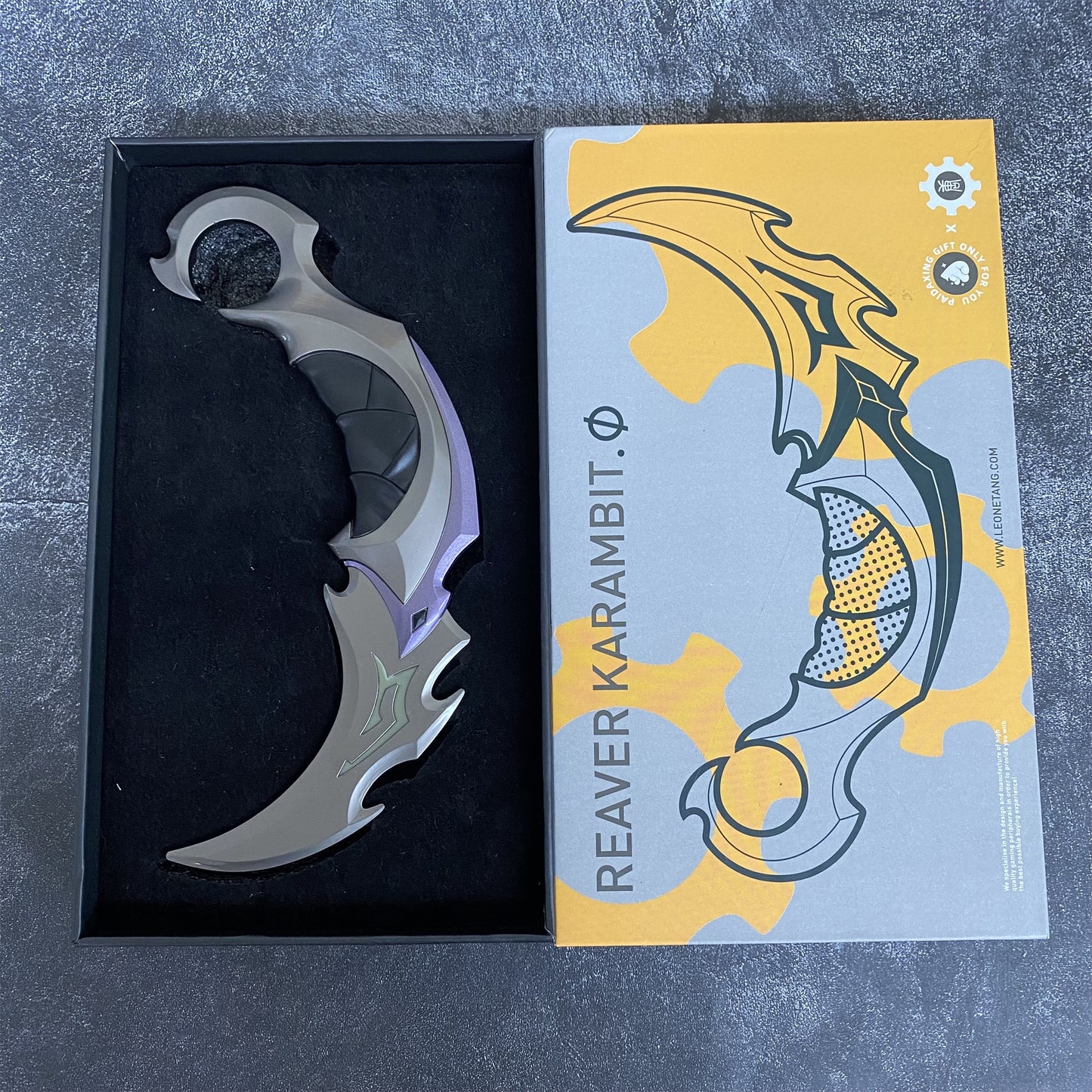 Metal Purple Reaver Karambit Blunt Blade Trainer Cosplay Prop Collectibles
