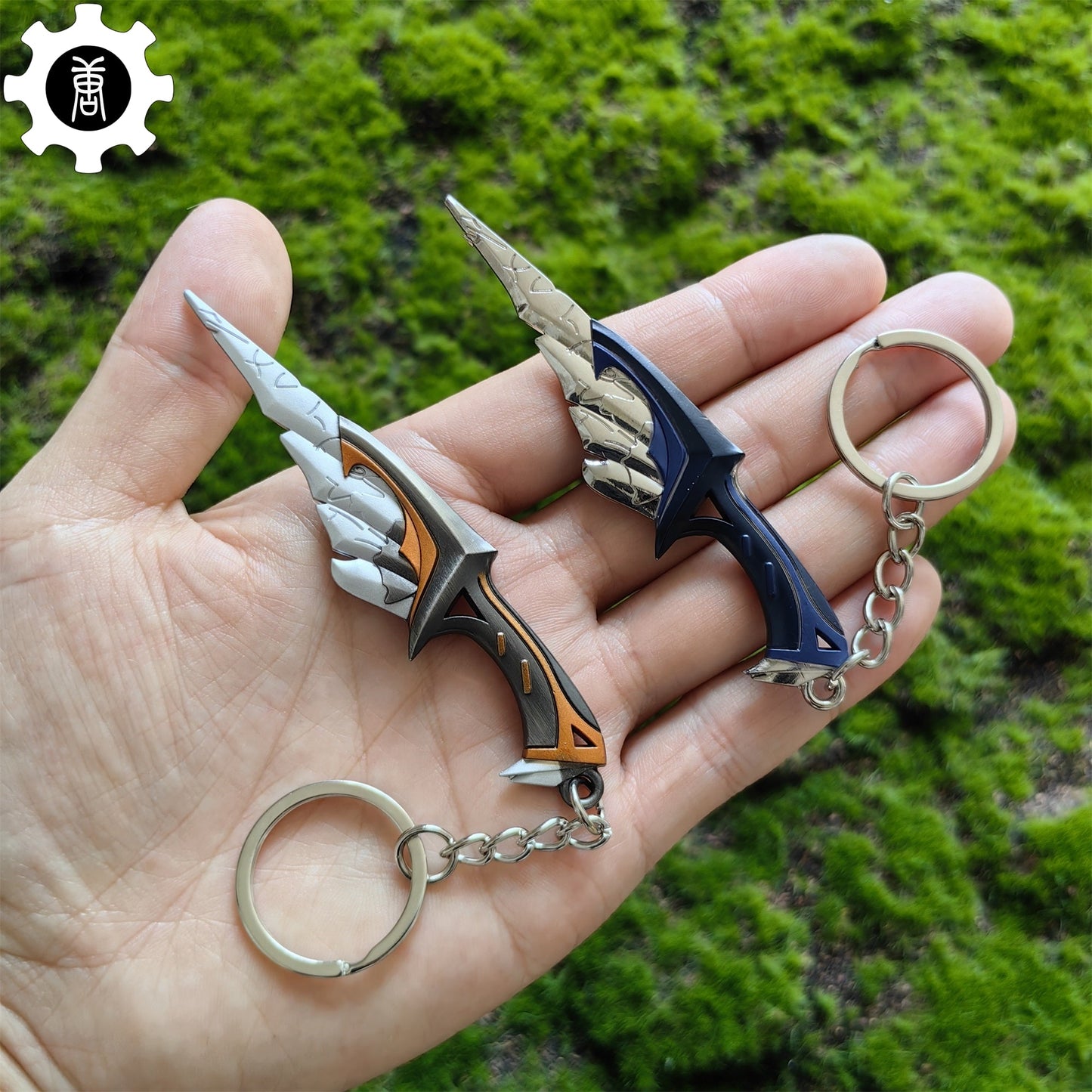Metal Relic Stone Daggers Tiny KeyChain Pendant