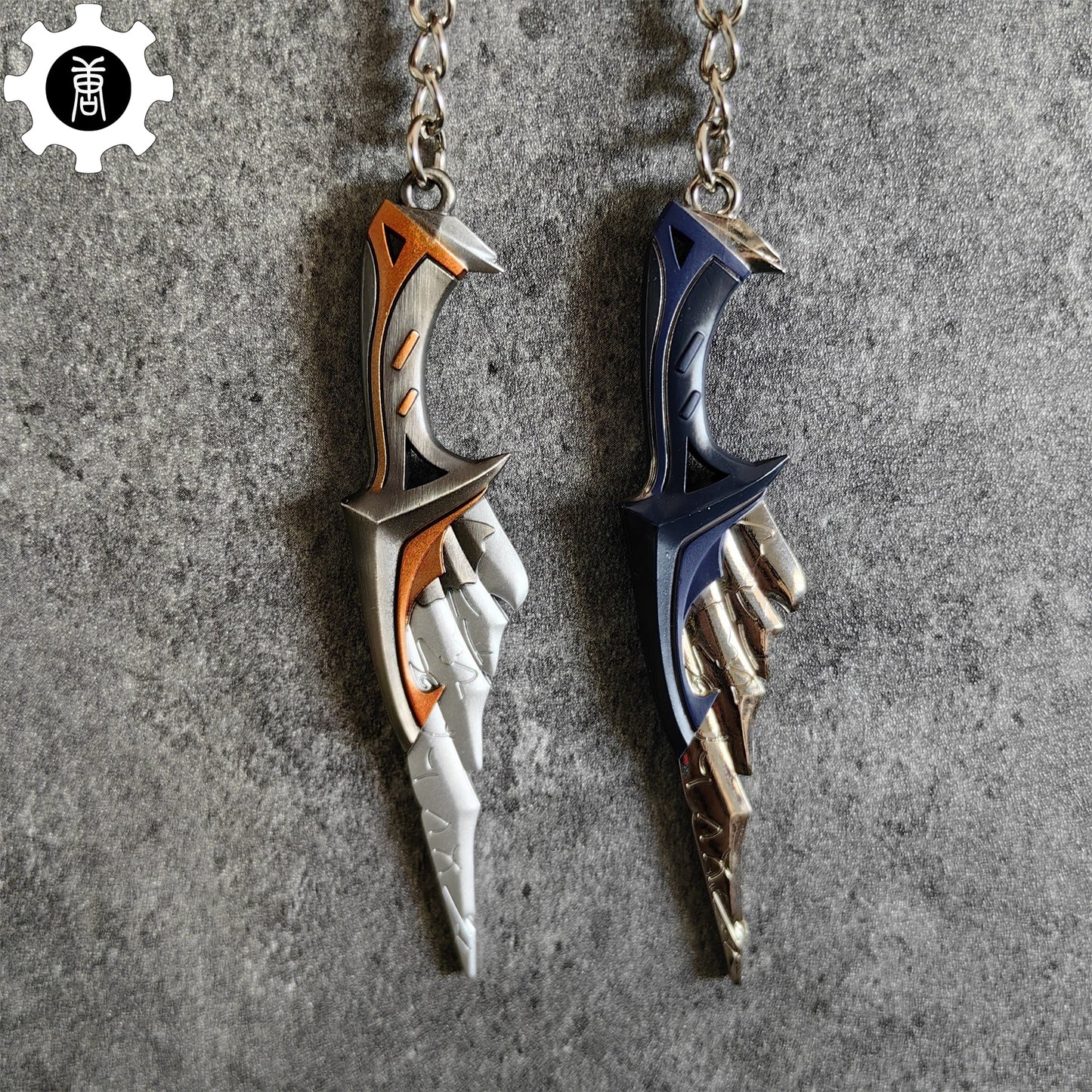 Metal Relic Stone Daggers Tiny KeyChain Pendant