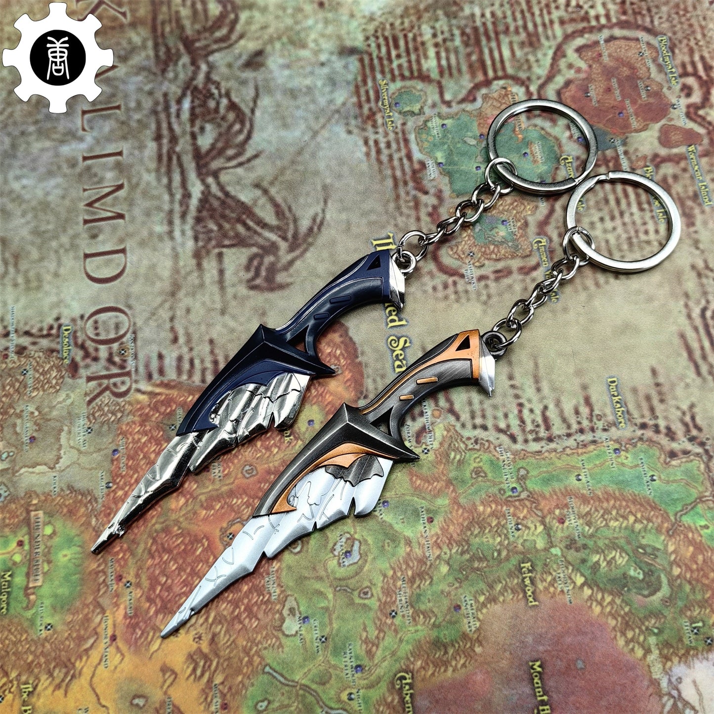 Metal Relic Stone Daggers Tiny KeyChain Pendant