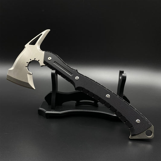 Life-Size Metal Re9 Leon Tactical Axe 35CM/13.8" - Dull Blade Prop For Collection