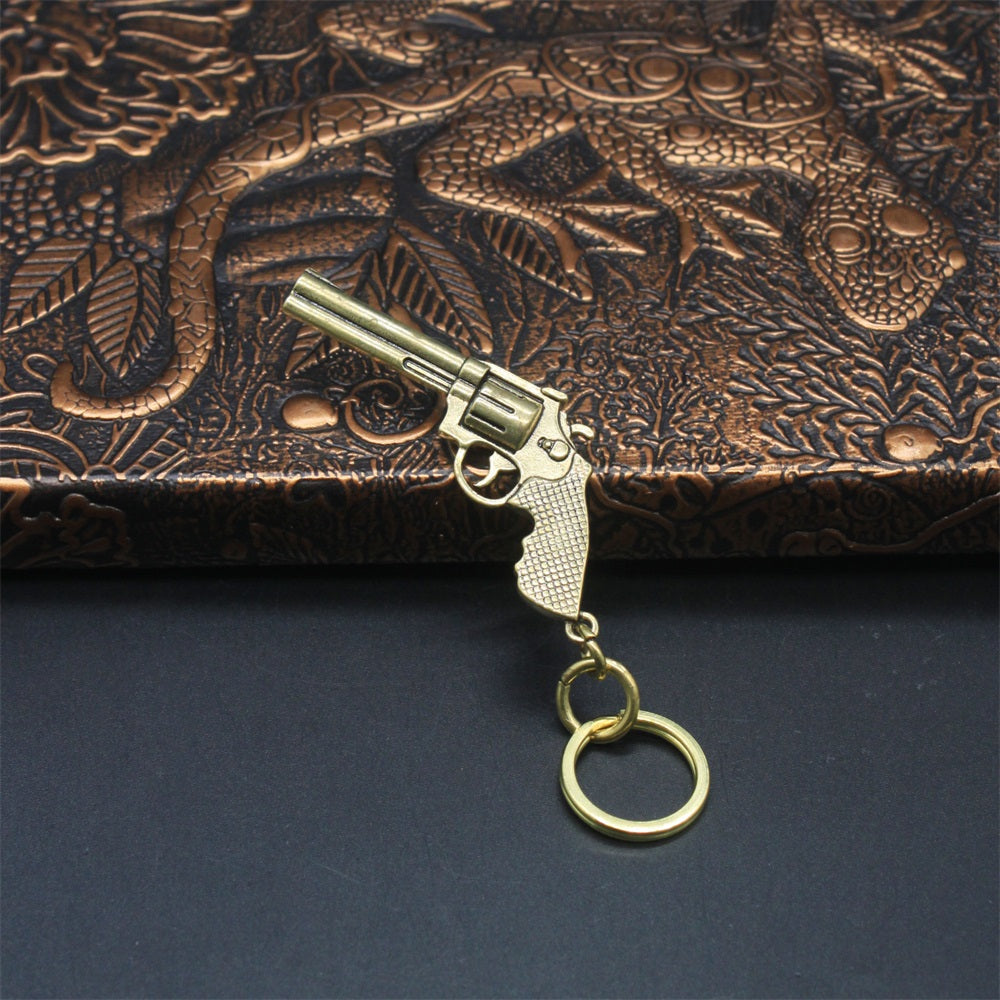 Pure Brass Pendant Arthur Morgan Revolver Keychain 6.2CM/2.4"