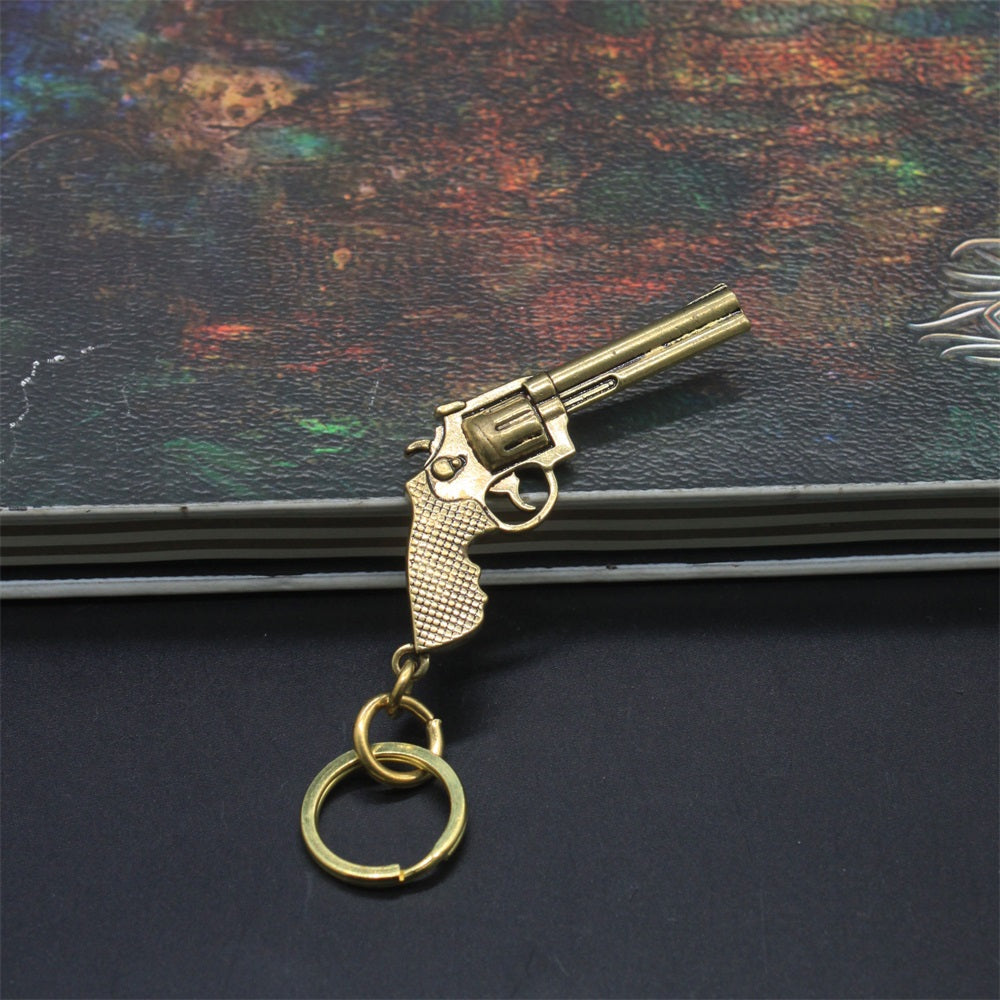 Pure Brass Pendant Arthur Morgan Revolver Keychain 6.2CM/2.4"