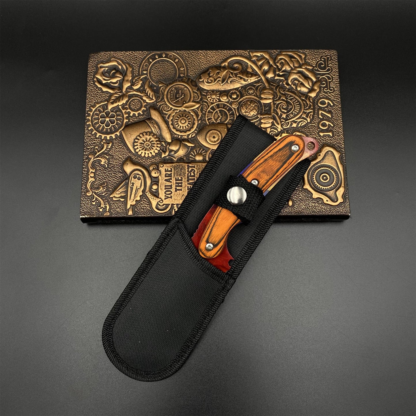 420 Steel CS Ruby Skin Gut Knife Outdoor Camping Knife For Collection