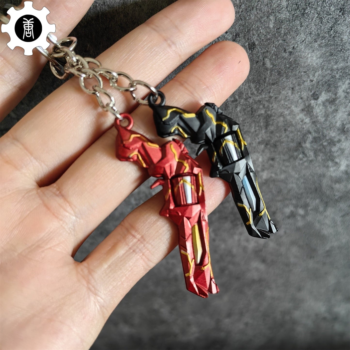 Metal Singularity Sheriff Gun Tiny KeyChain Pendant