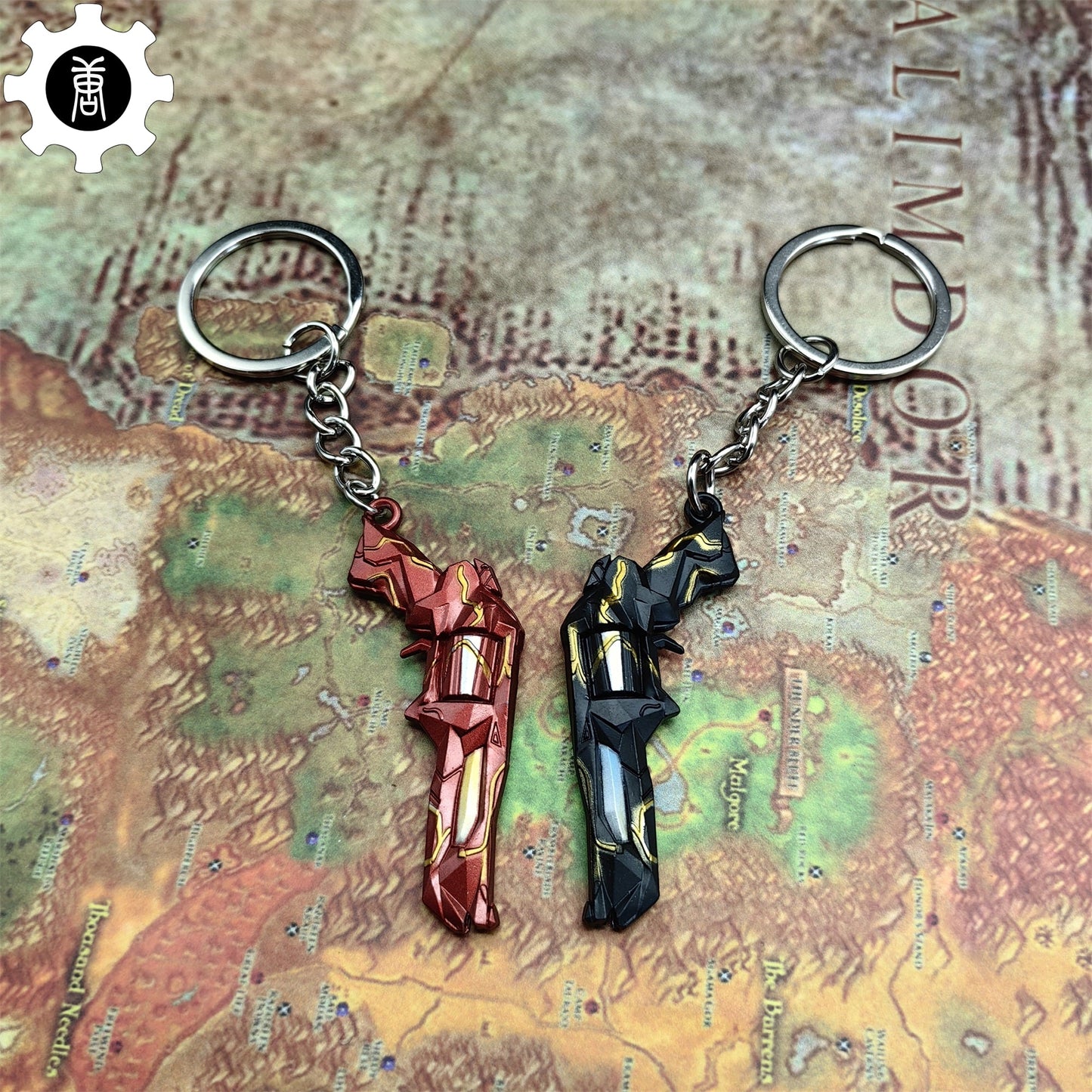 Metal Singularity Sheriff Gun Tiny KeyChain Pendant