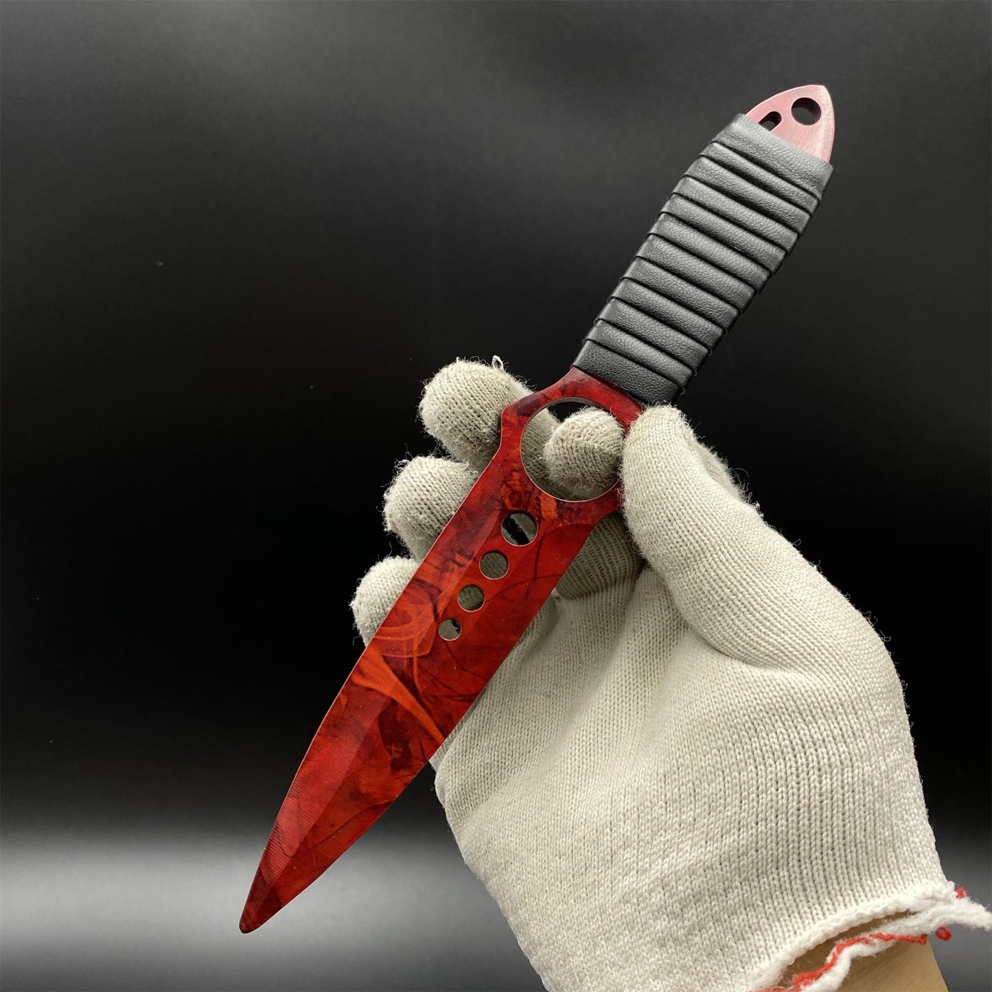 CS Ruby Skin Skeleton Knife Blunt Blade 420 Stainless Steel Replica 22CM/8.7"