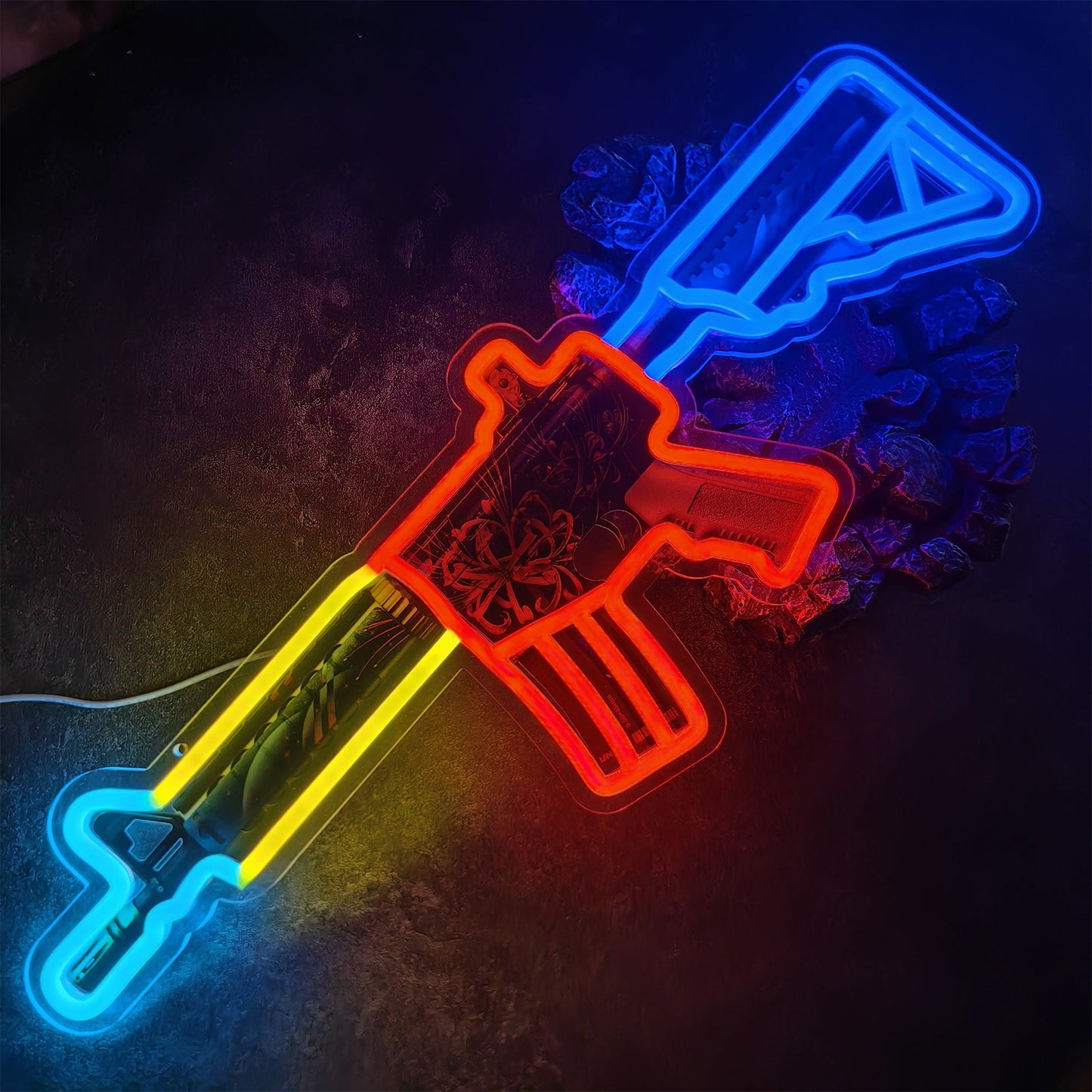 M4A4 Spider Lily Color Rifle Neon Light Wall Decor