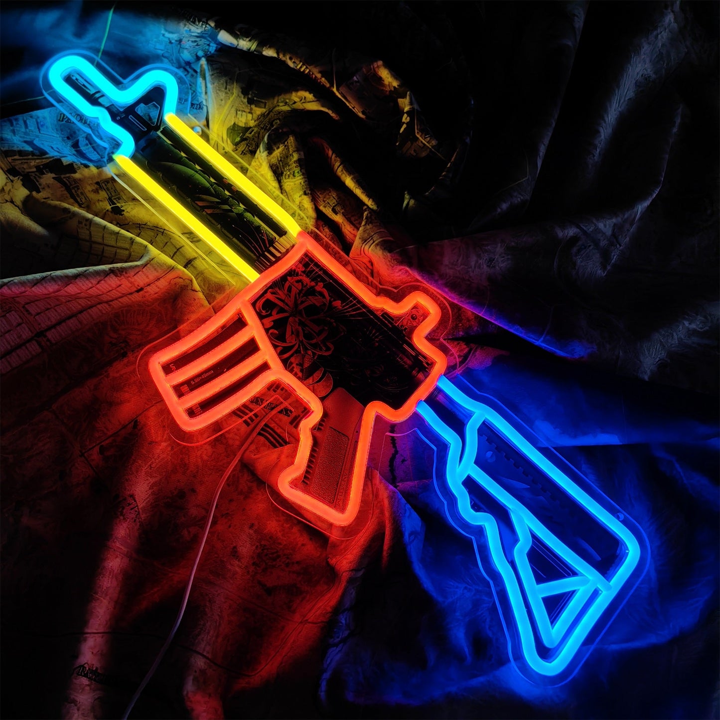 M4A4 Spider Lily Color Rifle Neon Light Wall Decor