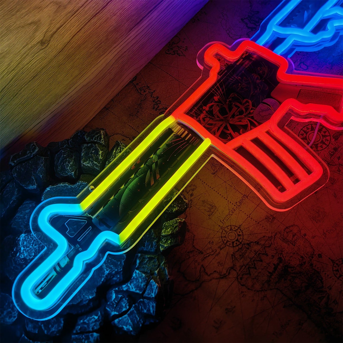 M4A4 Spider Lily Color Rifle Neon Light Wall Decor