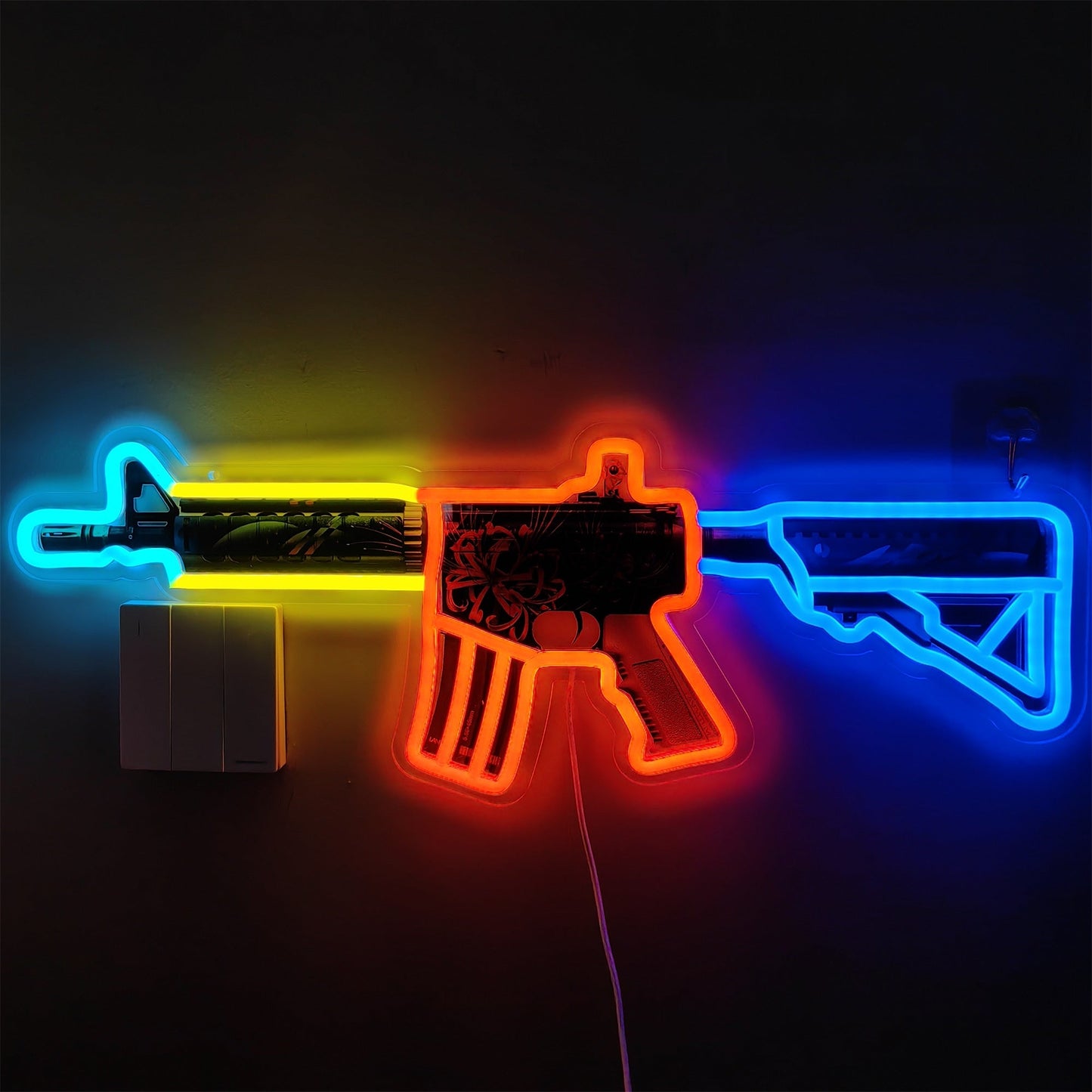 M4A4 Spider Lily Color Rifle Neon Light Wall Decor