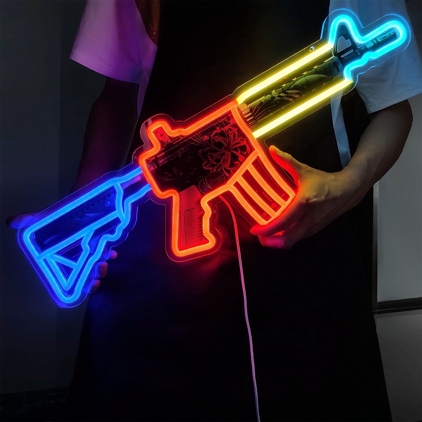 M4A4 Spider Lily Color Rifle Neon Light Wall Decor
