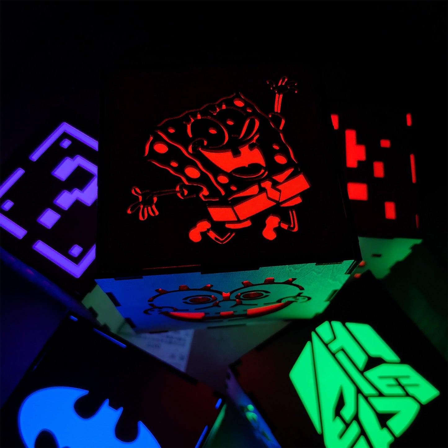 Handmade SpongeBob Wooden Lantern Night Light