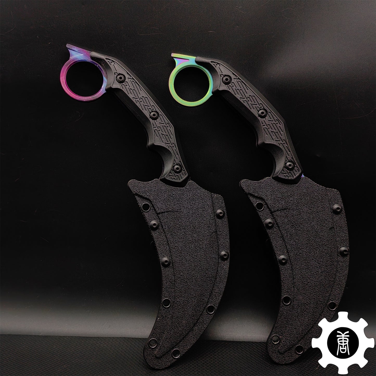 Galaxy Blue Steel Tactical Karambit Knife Sharp Blade