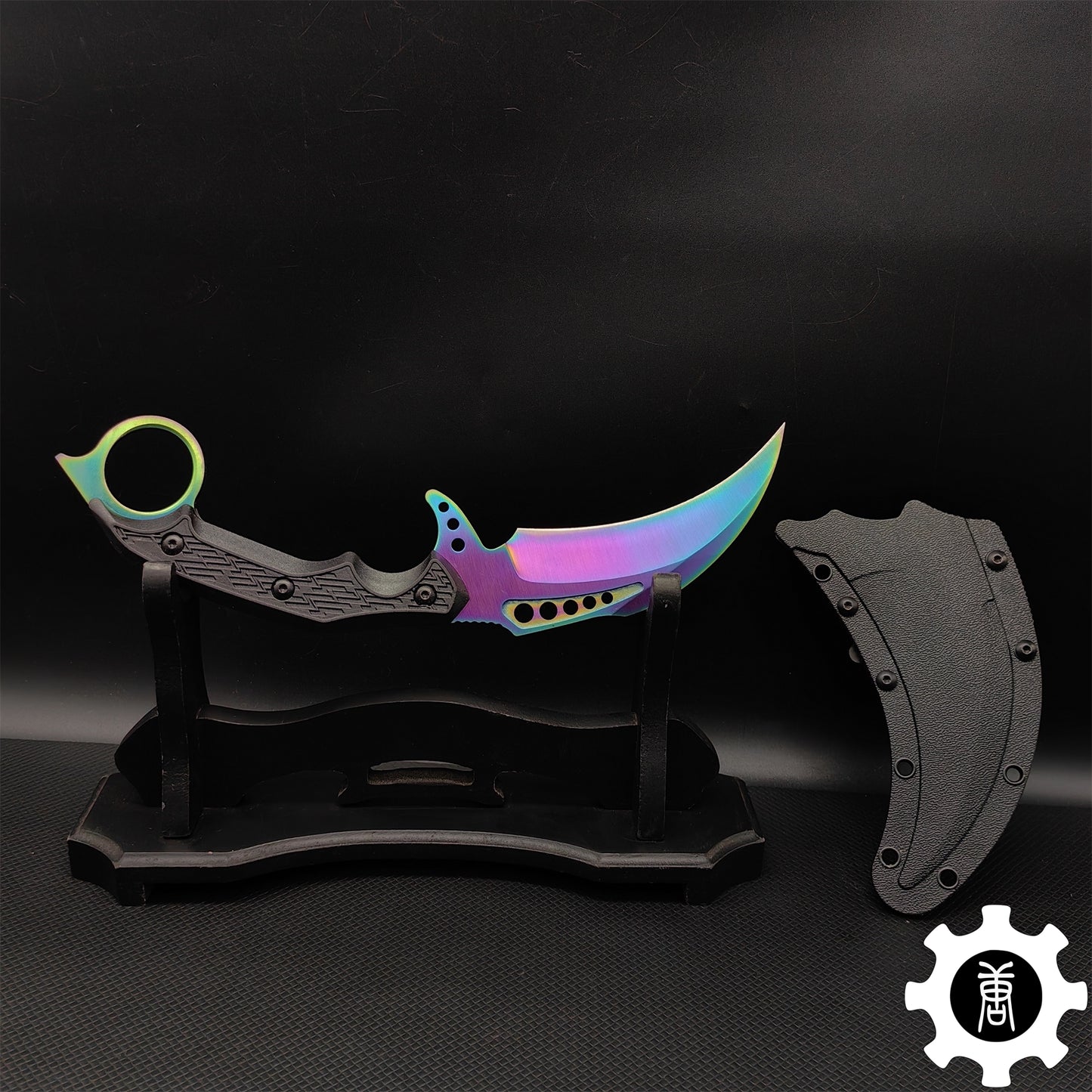Galaxy Blue Steel Tactical Karambit Knife Sharp Blade
