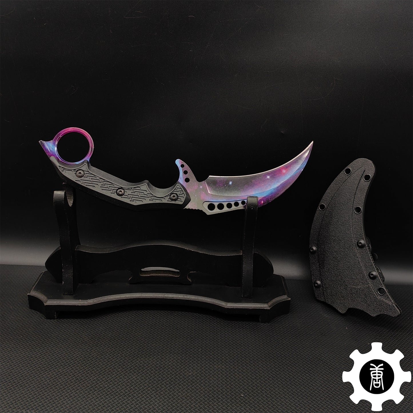 Galaxy Blue Steel Tactical Karambit Knife Sharp Blade