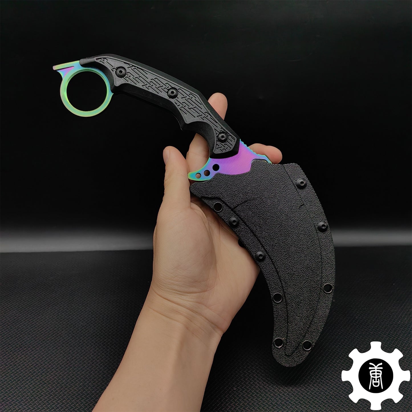 Galaxy Blue Steel Tactical Karambit Knife Sharp Blade