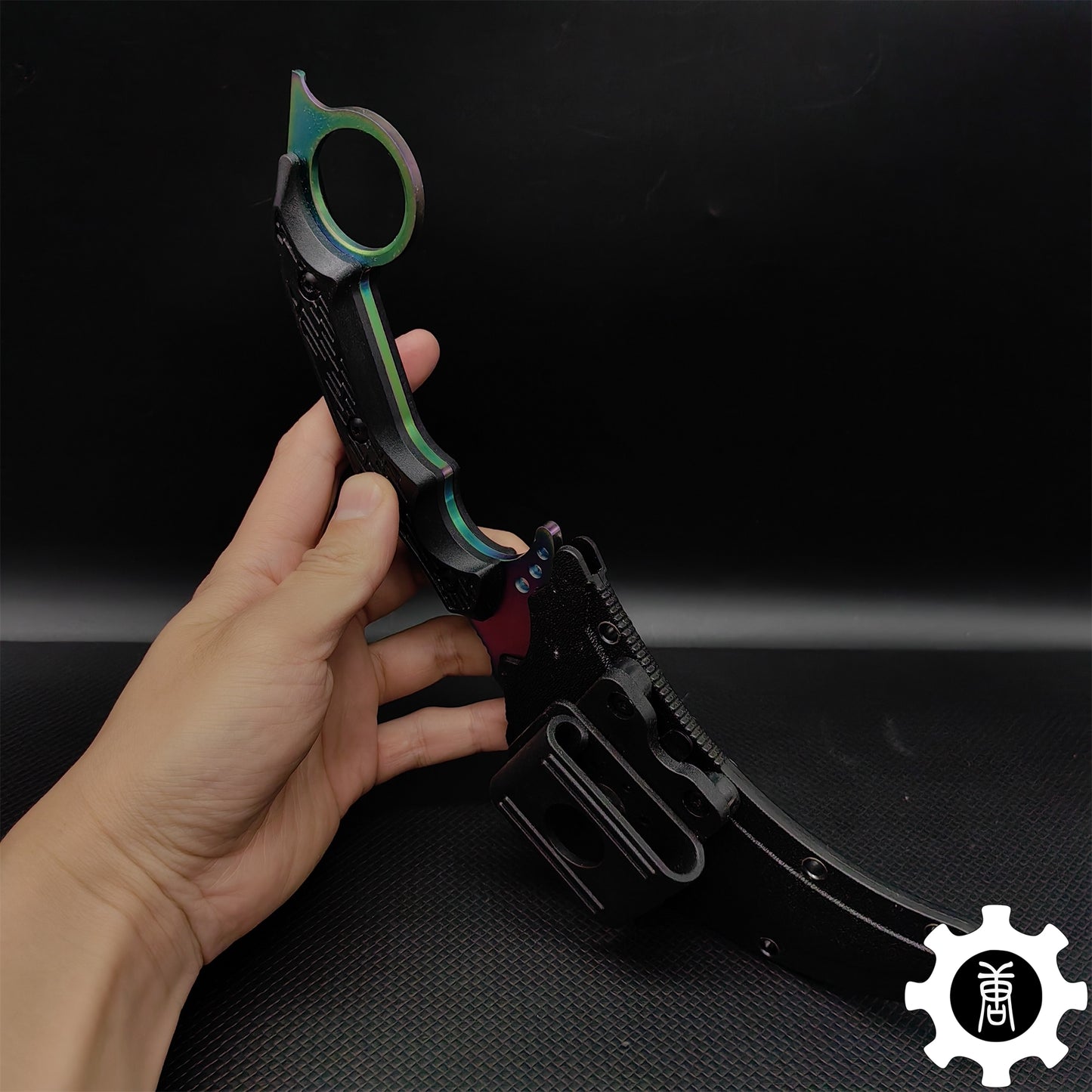 Galaxy Blue Steel Tactical Karambit Knife Sharp Blade