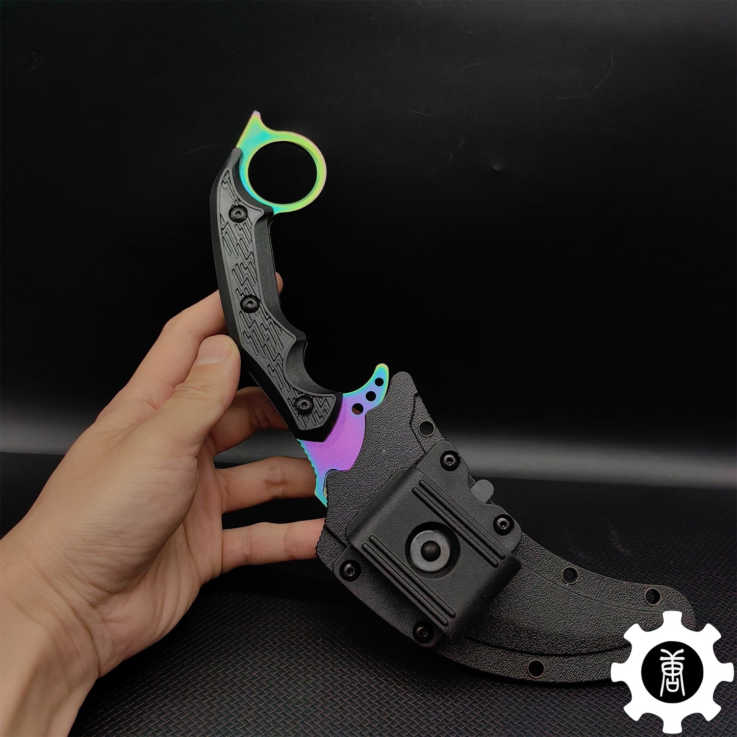 Galaxy Blue Steel Tactical Karambit Knife Sharp Blade