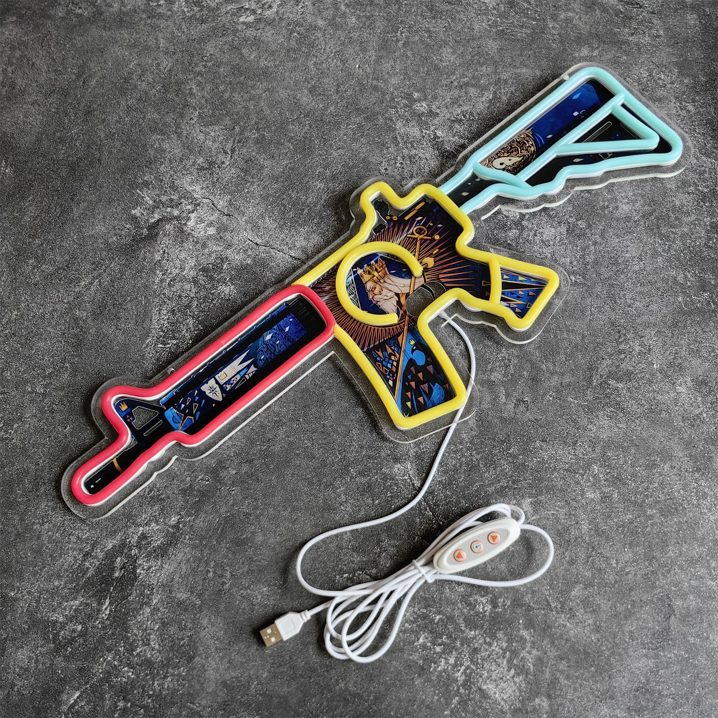 M4A4 The Emperor Color Rifle Neon Light Wall Decor