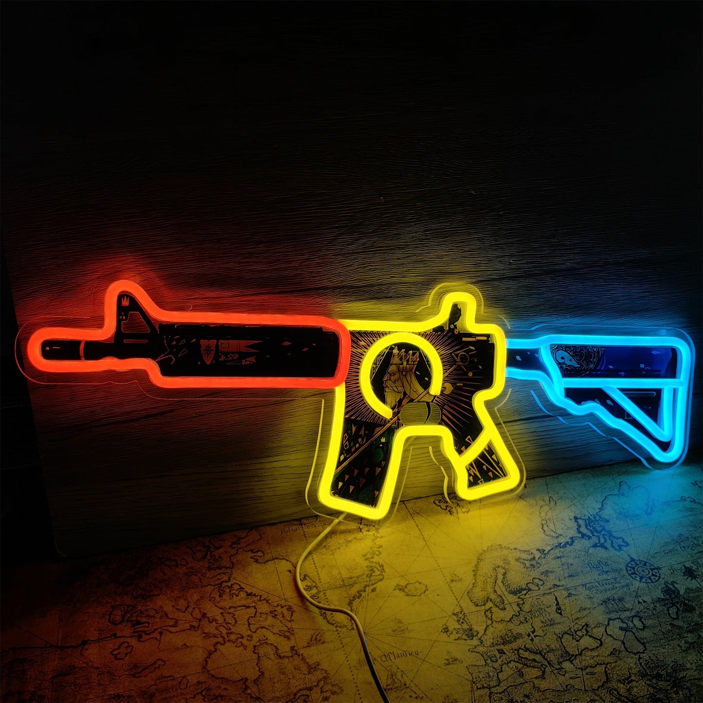M4A4 The Emperor Color Rifle Neon Light Wall Decor
