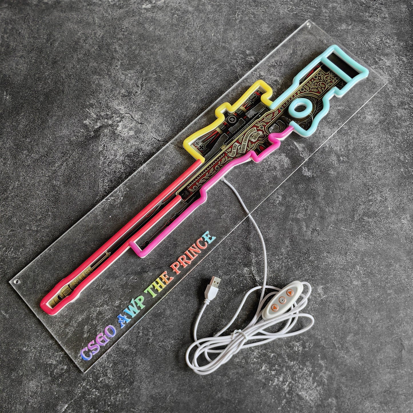 AWP The Prince Gun Neon Light Wall Decor