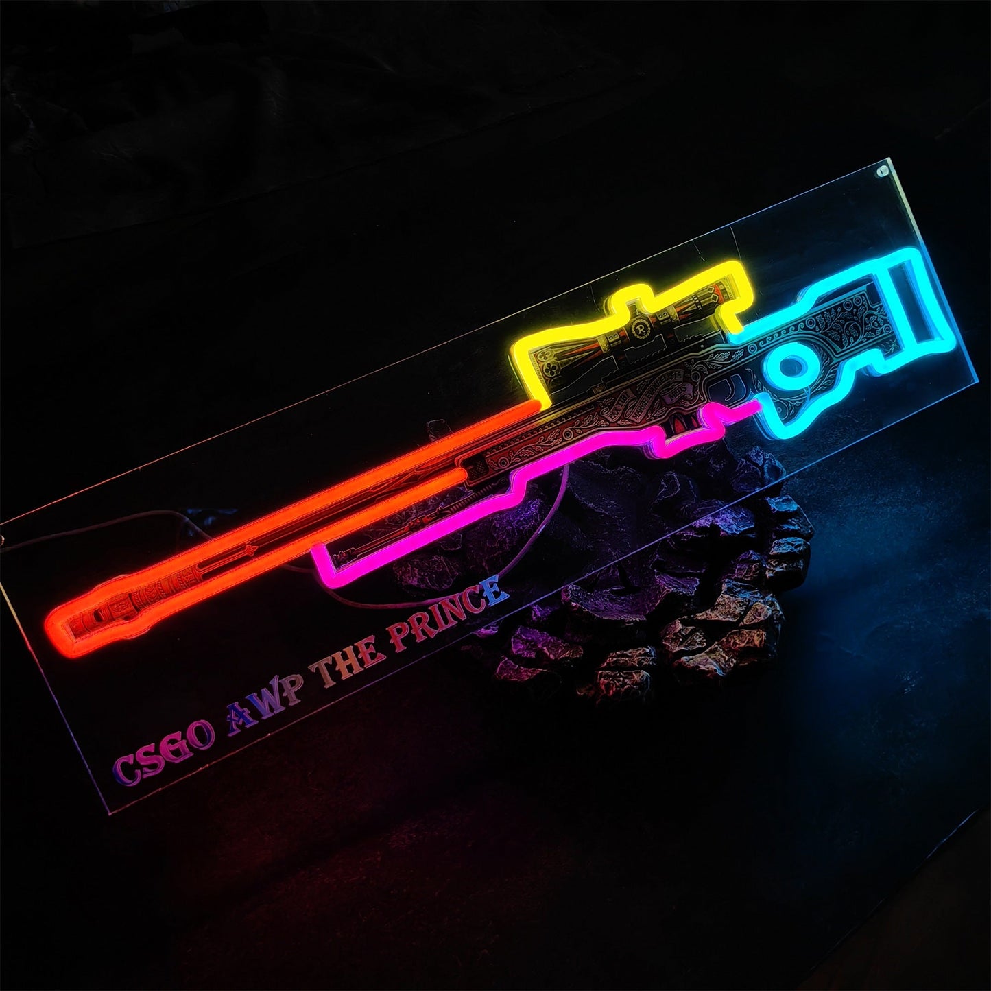 AWP The Prince Gun Neon Light Wall Decor