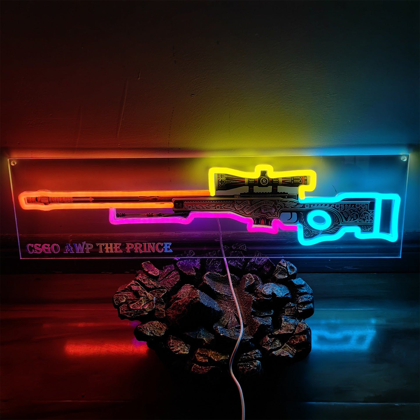 AWP The Prince Gun Neon Light Wall Decor