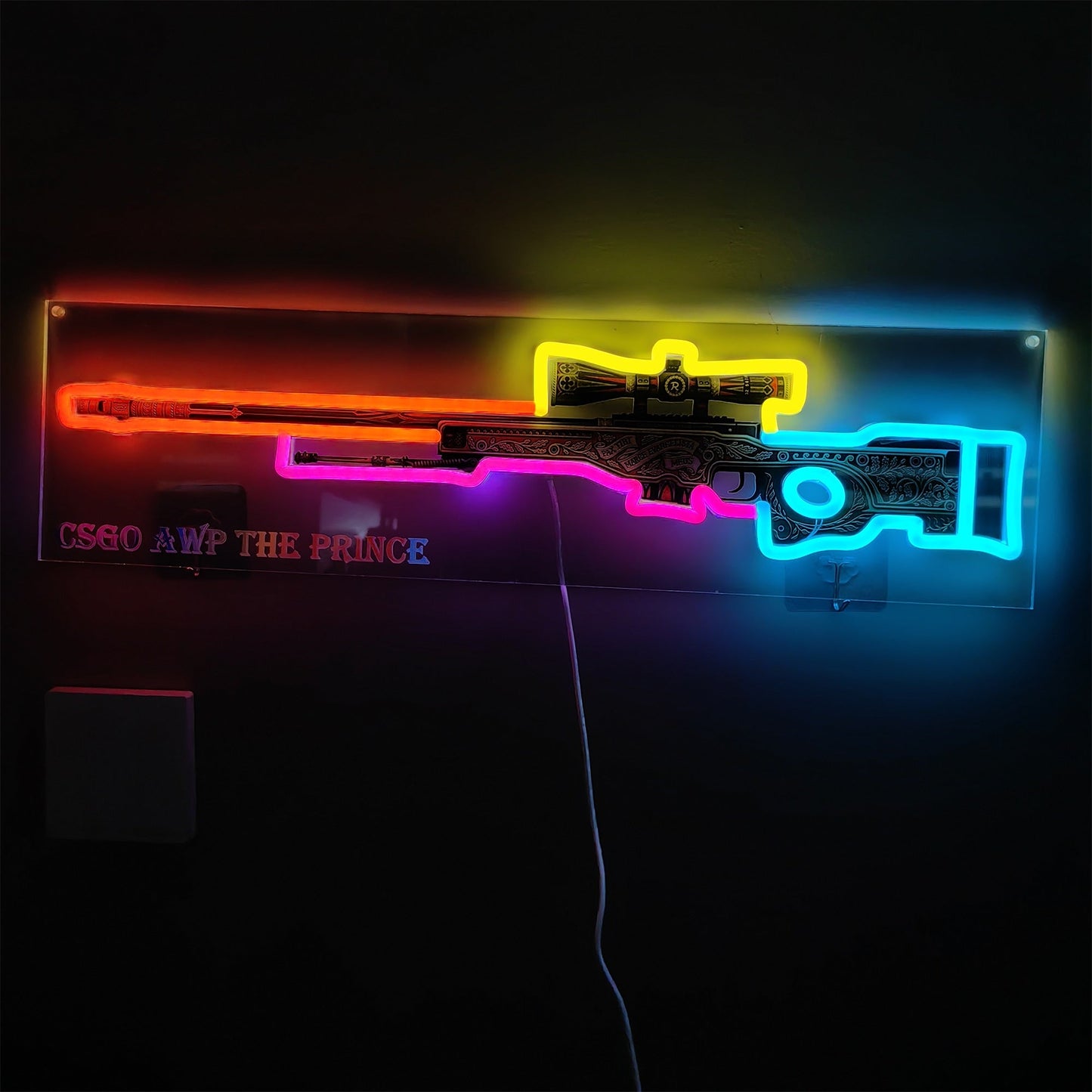 AWP The Prince Gun Neon Light Wall Decor
