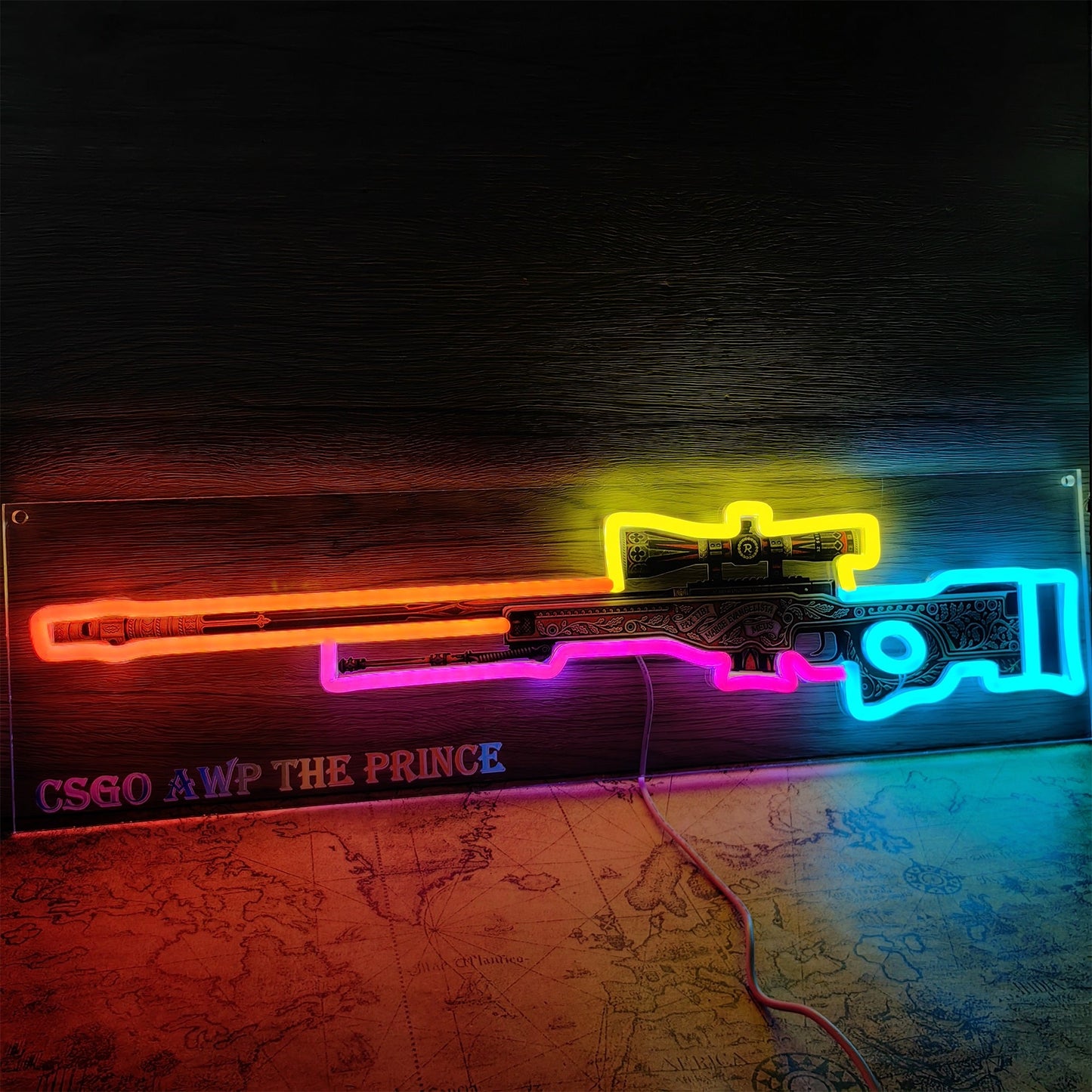 AWP The Prince Gun Neon Light Wall Decor