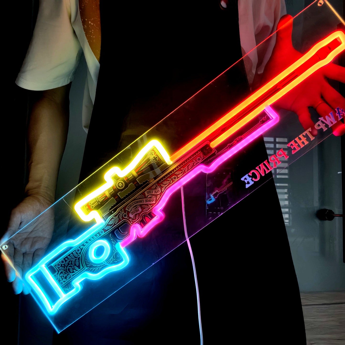 AWP The Prince Gun Neon Light Wall Decor