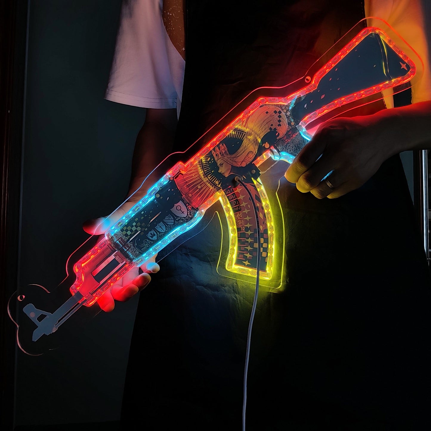AK47 The Empress 3D Colorful Neon Night Lamp Wall Decor