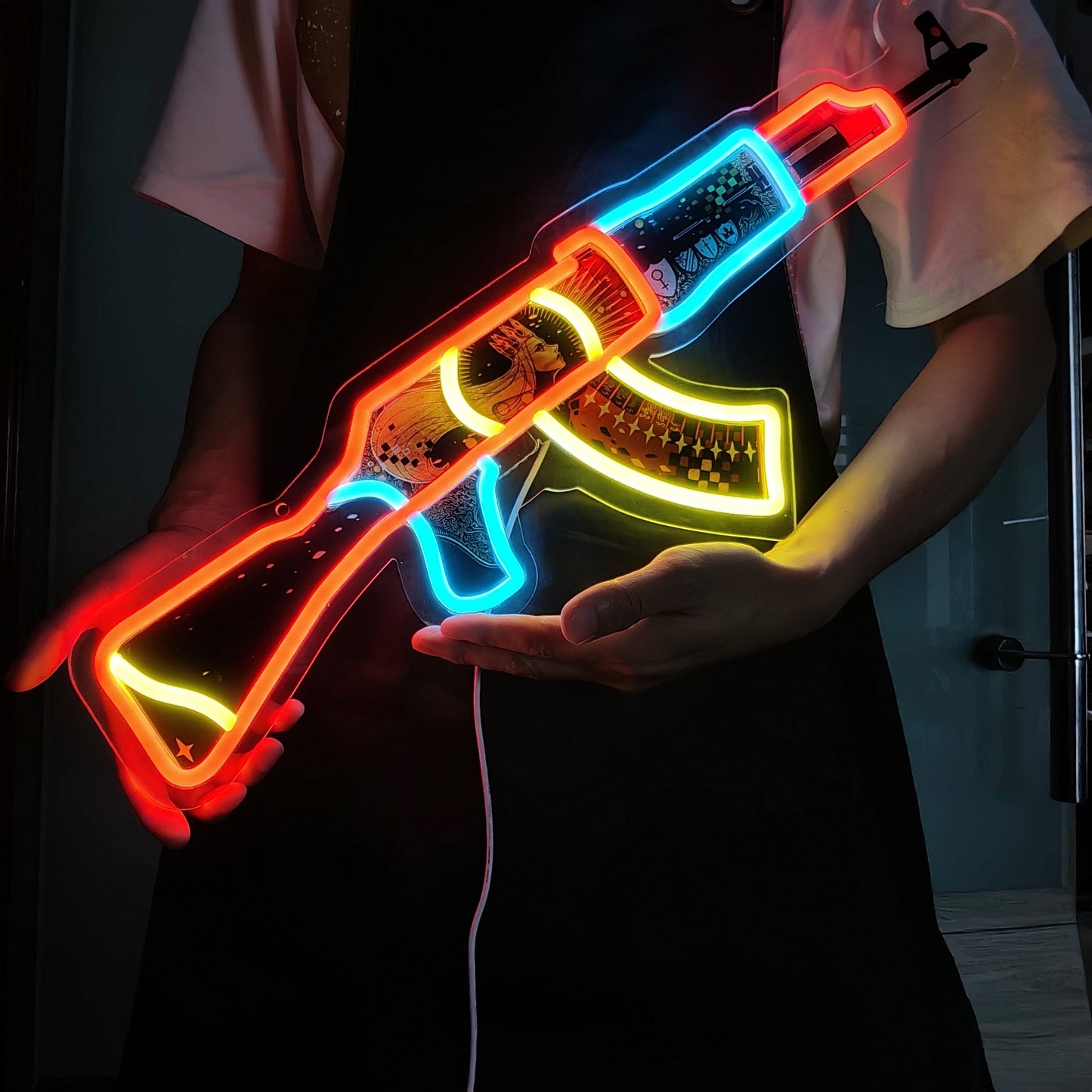 AK47 The Empress 3D Colorful Neon Night Lamp Wall Decor