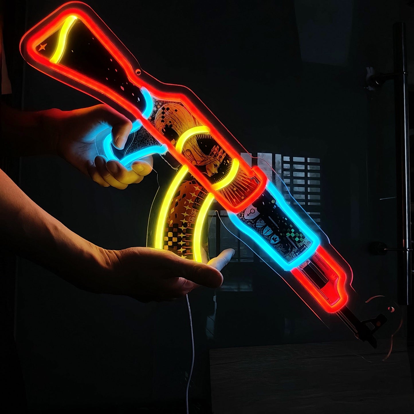 AK47 The Empress 3D Colorful Neon Night Lamp Wall Decor