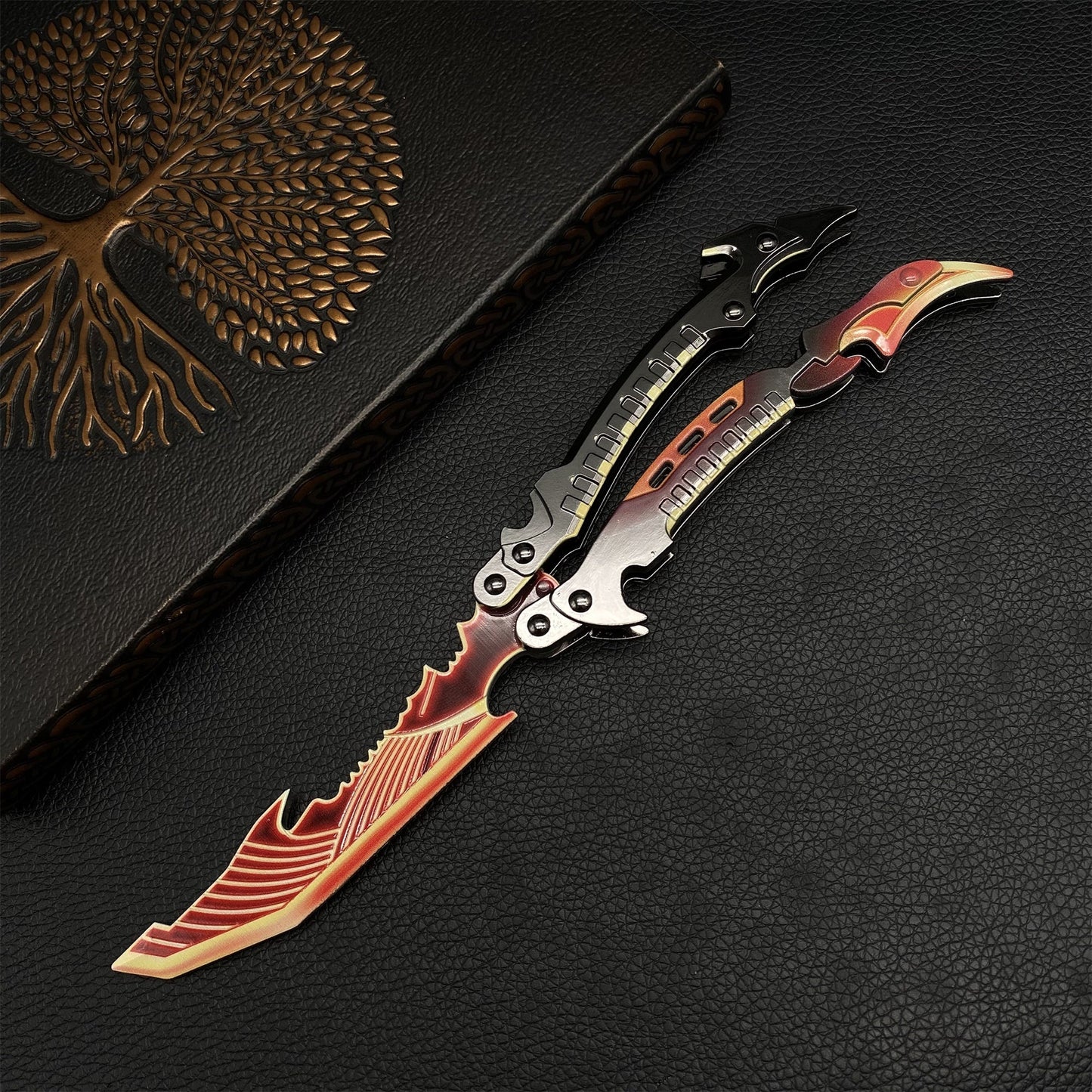 Metal CODM Thunder Flame Butterfly Knife Replica For Display