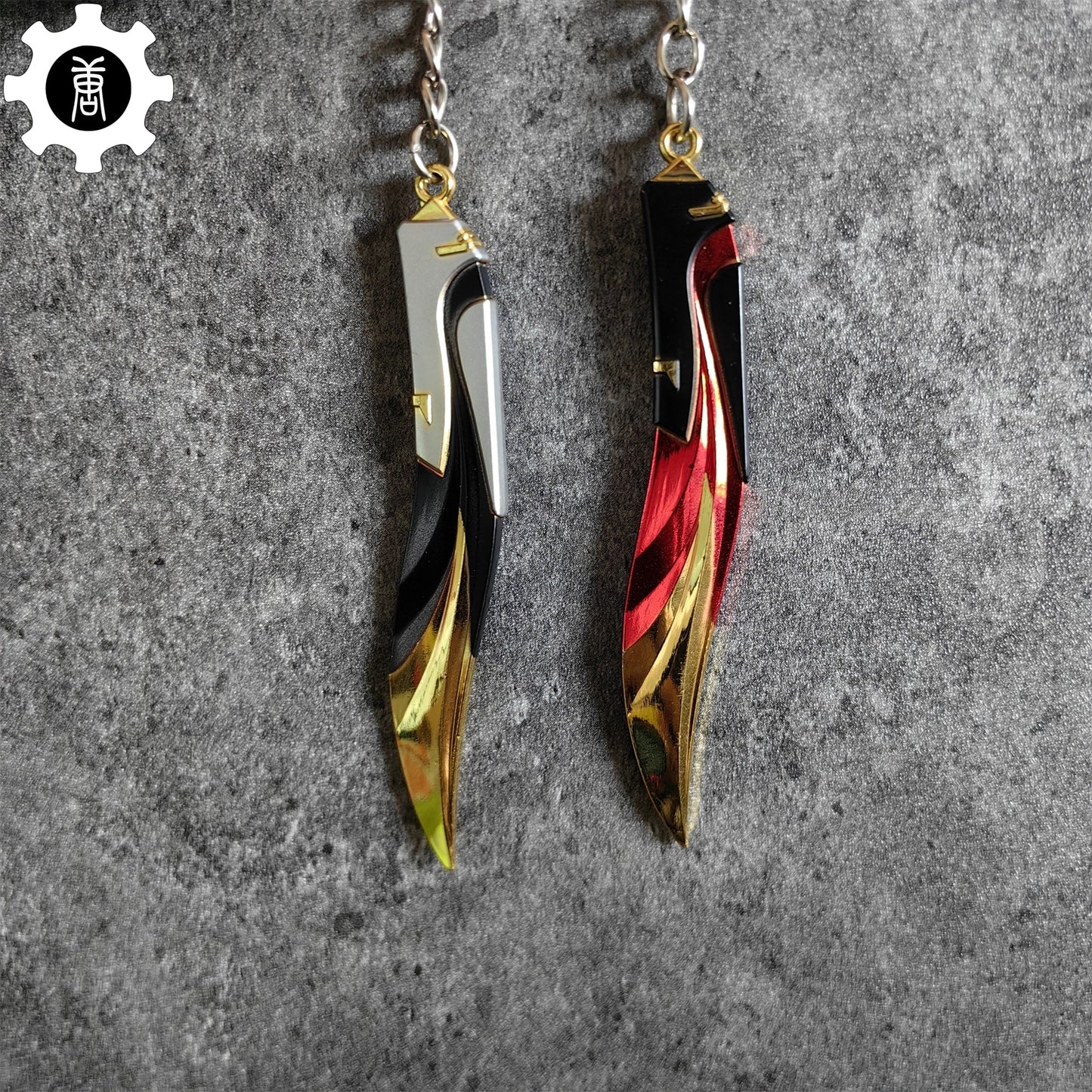 Mini Tilde Knife Tiny Keychain Metal Pendant 2 In 1 Pack