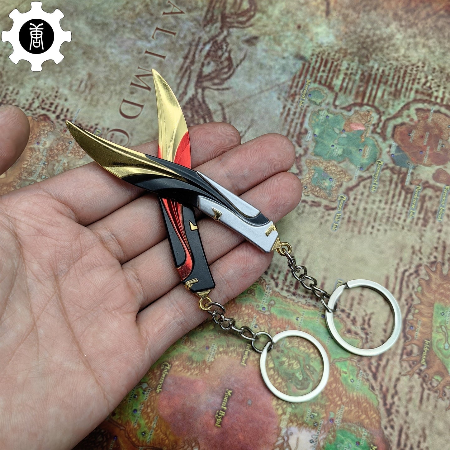 Mini Tilde Knife Tiny Keychain Metal Pendant 2 In 1 Pack