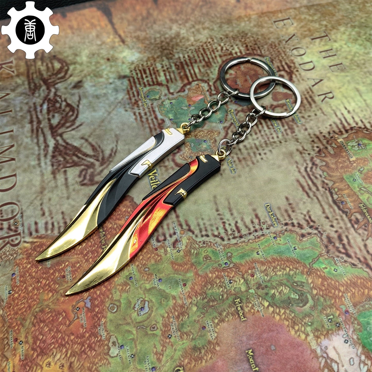 Mini Tilde Knife Tiny Keychain Metal Pendant 2 In 1 Pack