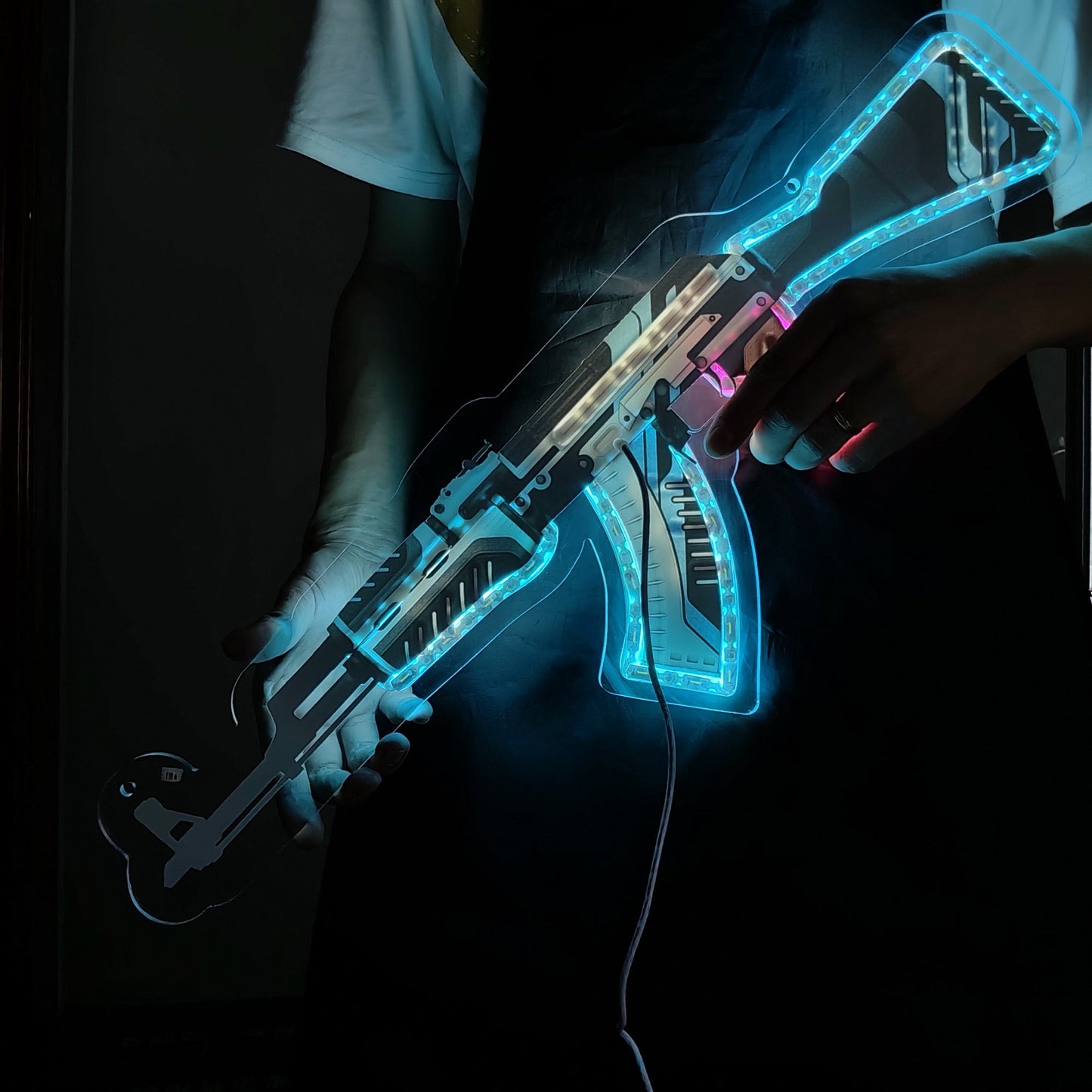 AK47 Vulcan 3D Colorful Neon Light Wall Decor