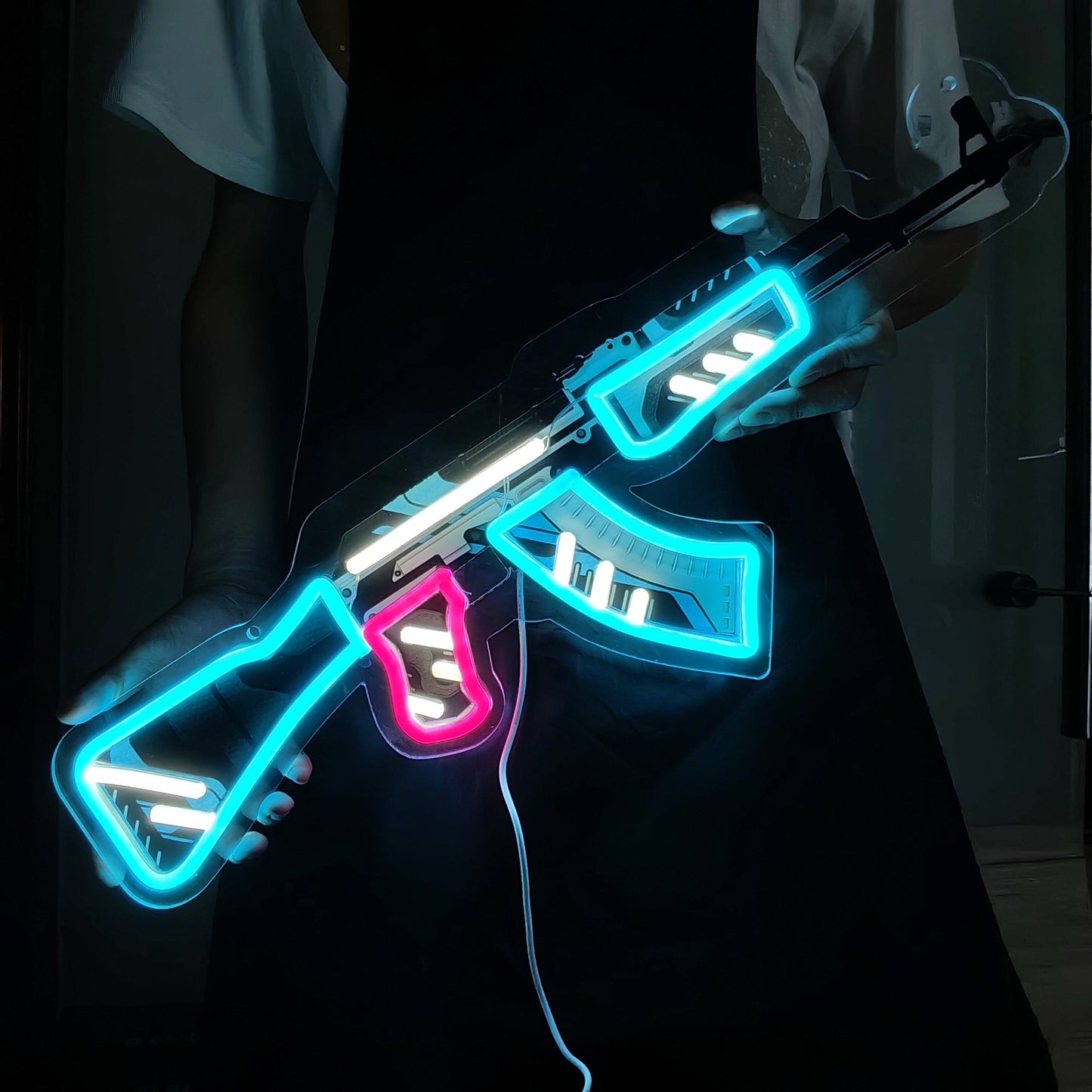 AK47 Vulcan 3D Colorful Neon Light Wall Decor