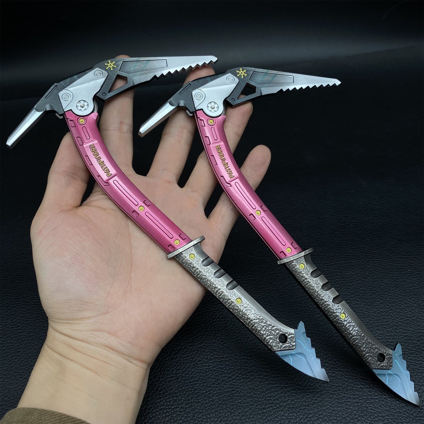 Winter Ice Pickaxe Foldable Sickle Metal Replica A Pair