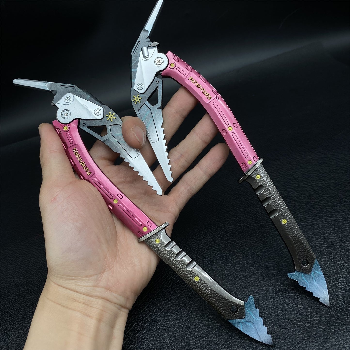 Winter Ice Pickaxe Foldable Sickle Metal Replica A Pair